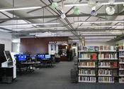The interior of the Schweitzer Brentwood Branch Library.