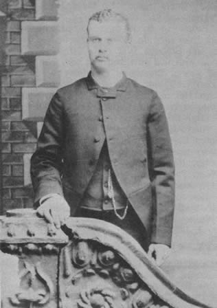 Joseph Leonard Carter, taken in 1889 when he was just married and was a school teacher, King's Prairie Community, Monett, Mo.