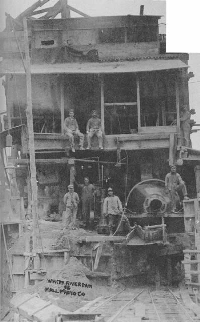 Workers on the White River Dam