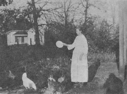 In the foreground, Mary Johnson of Taneyville who has been deceased for many years. In the background, the old Taneyville Chapel which was built either for a Methodist Church or parsonage.