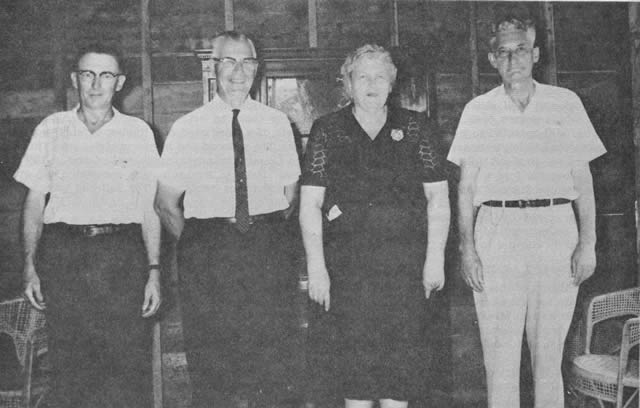 OFFICERS for 1963-64: Elmo Ingenthron, re-elected Secretary; Ralph D. McPherson, President; Frances McConkey, 1st Vice-President; and I. M. Thompson, 2nd Vice-president.