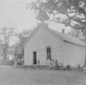 Front of Cedar Bluff school, taken at reunion in 1961.